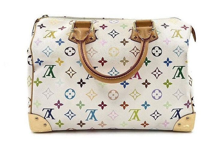 Louis Vuitton White Multi Speedy Multicolore - vista 4