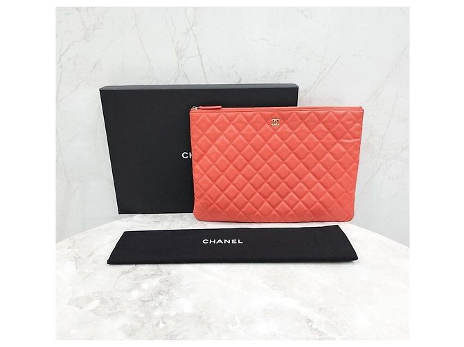 Chanel Borsa clutch Classic Caviar Large Series Rosso - vista 7