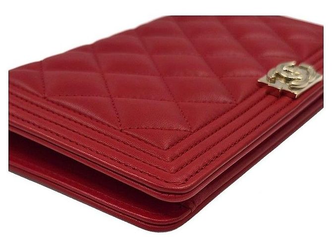 Chanel Portefeuille Boy en agneau - vue 8