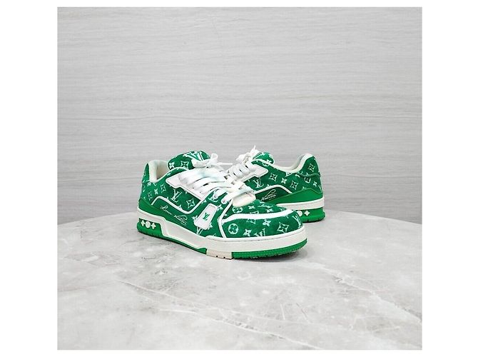 Louis Vuitton Sneakers Velvet Green Verde - vista 3