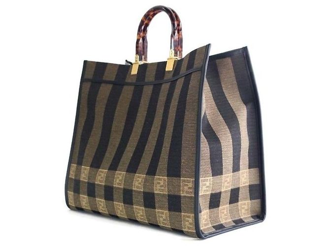 Fendi Borsa Tote Sunshine Marrone - vista 2