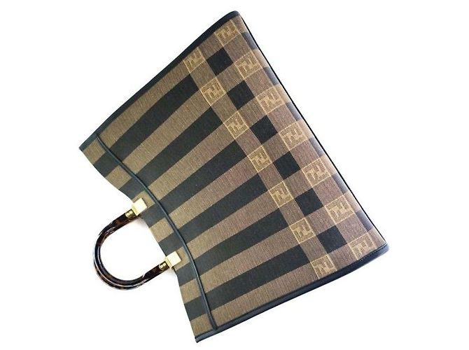 Fendi Borsa Tote Sunshine Marrone - vista 3