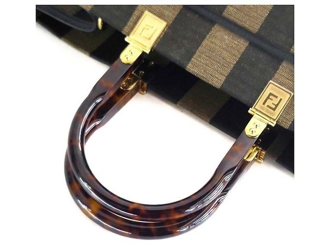 Fendi Borsa Tote Sunshine Marrone - vista 4