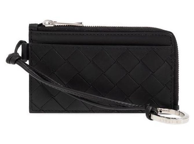 Bottega Veneta Tarjetero con correa de cremallera Intrecciato Negro - vista 3