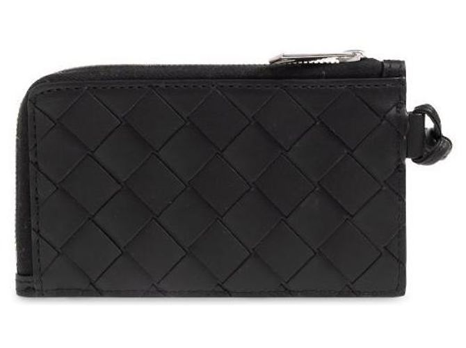 Bottega Veneta Tarjetero con correa de cremallera Intrecciato Negro - vista 4