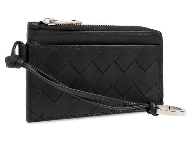 Bottega Veneta Tarjetero con correa de cremallera Intrecciato Negro - vista 5