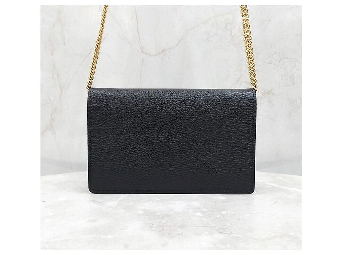 Gucci Mini borsa a catena in pelle GG Marmont Nero - vista 3