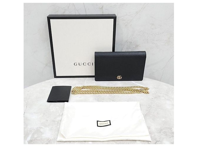 Gucci Mini borsa a catena in pelle GG Marmont Nero - vista 7