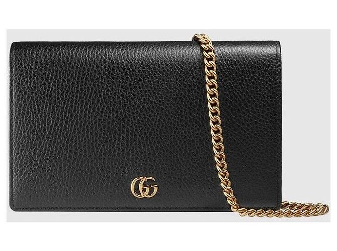 Gucci Mini borsa a catena in pelle GG Marmont Nero - vista 9