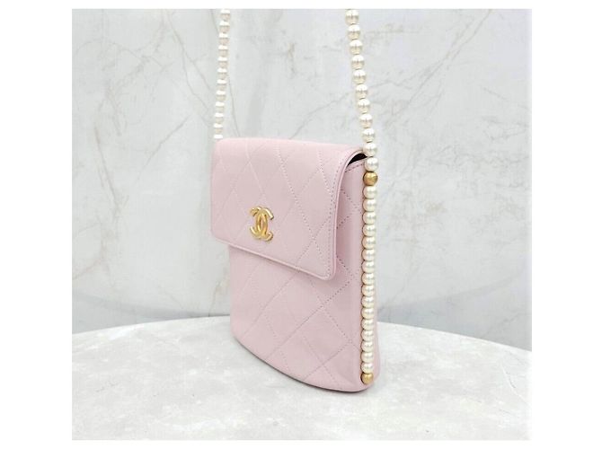Chanel Bolsa transversal CC Logo com detalhes em pérolas Branco - vista 2