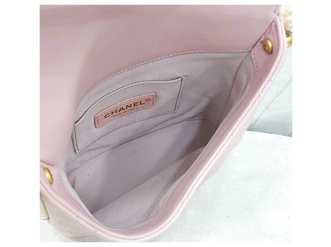 Chanel Bolsa transversal CC Logo com detalhes em pérolas Branco - vista 7