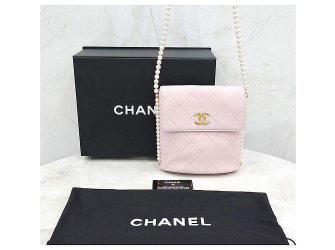 Chanel Bolsa transversal CC Logo com detalhes em pérolas Branco - vista 8