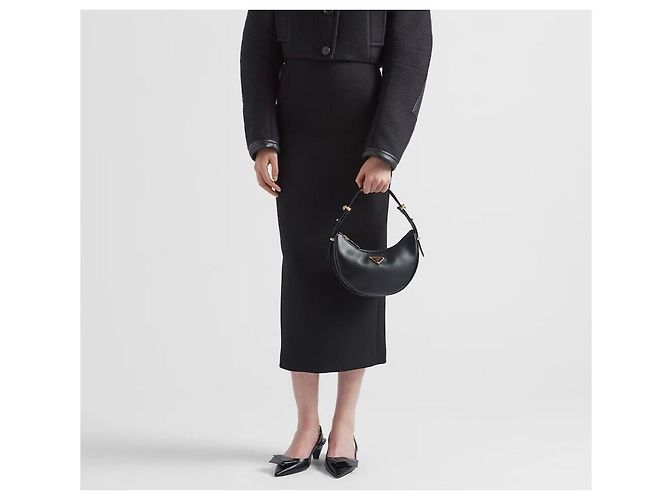 Prada Piccola borsa a tracolla in pelle Arke Nero - vista 9