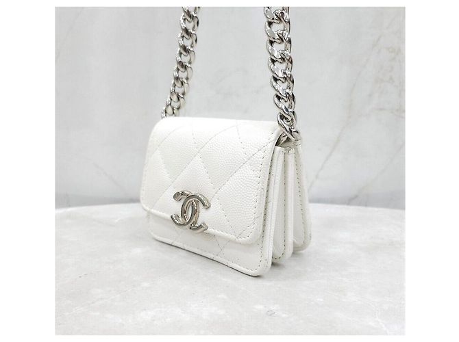 Chanel Mini borsa a catena con logo CC in caviar - vista 2
