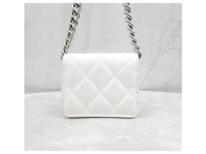 Chanel Mini borsa a catena con logo CC in caviar - vista 3
