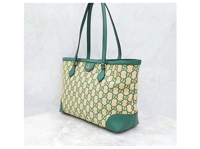 Gucci Borsa a tracolla Tote Ophidia Rafia Medium Multicolore - vista 2