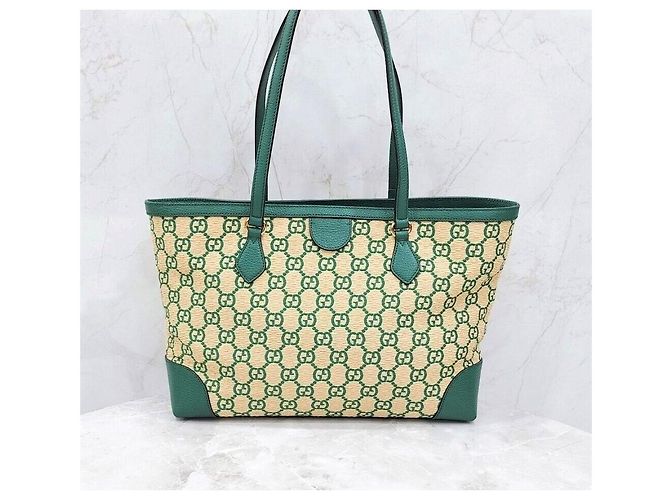 Gucci Borsa a tracolla Tote Ophidia Rafia Medium Multicolore - vista 3