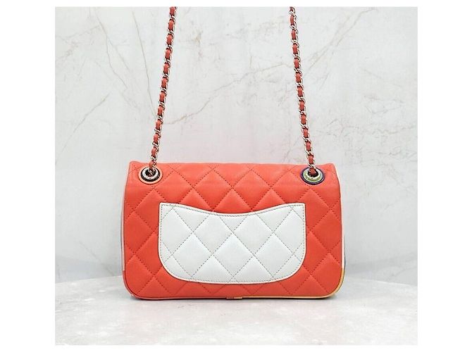 Chanel Serie di borse a tracolla con multi-catena in pelle di agnello Rosso - vista 3