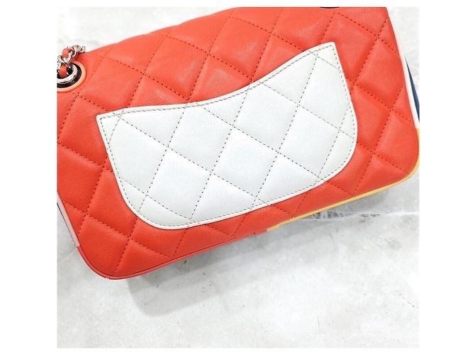 Chanel Serie di borse a tracolla con multi-catena in pelle di agnello Rosso - vista 5