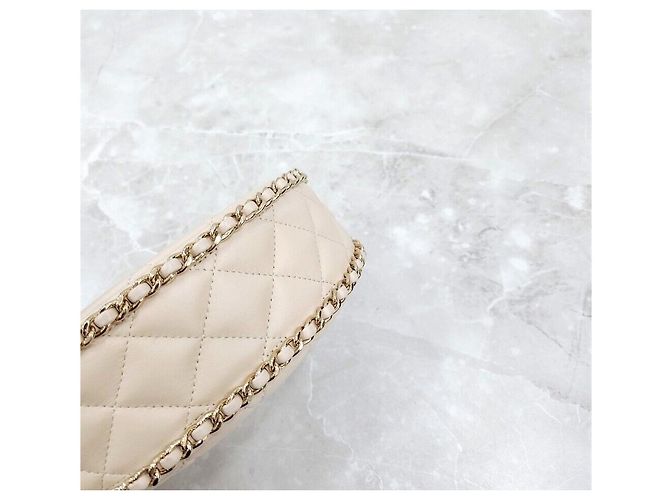 Chanel Borsa Hobo New Moon Small Ecru Champagne Gold con nuova microchip interna Bianco - vista 7
