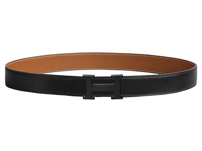 Hermès Reversible Leather Strap Belt with Buckle Black - view 4