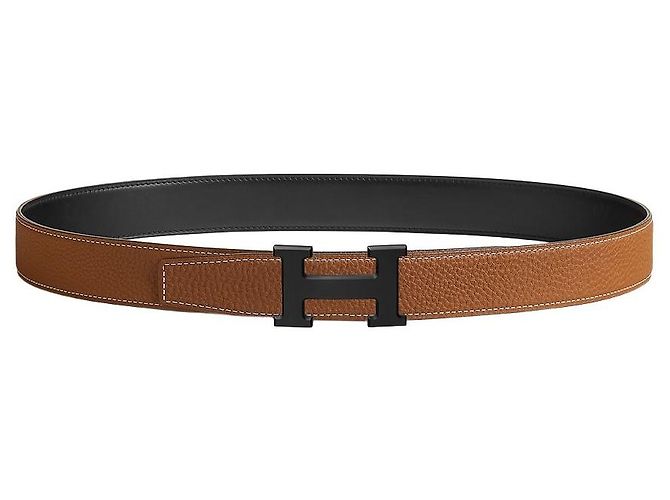 Hermès Reversible Leather Strap Belt with Buckle Black - view 5