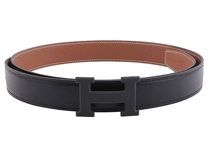 Hermès Reversible Leather Strap Belt with Buckle Black - view 7