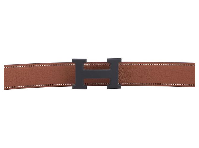 Hermès Reversible Leather Strap Belt with Buckle Black - view 8