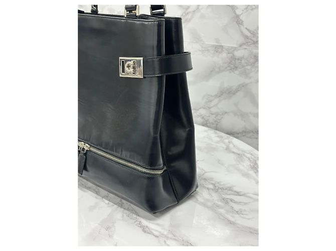 Salvatore Ferragamo Borsa a mano in pelle Gancini Argento - vista 3