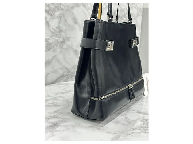 Salvatore Ferragamo Borsa a mano in pelle Gancini Argento - vista 4