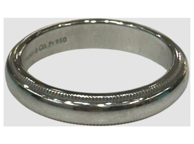 Tiffany & Co Together Millgrain Platinum Band Ring Brown - view 2