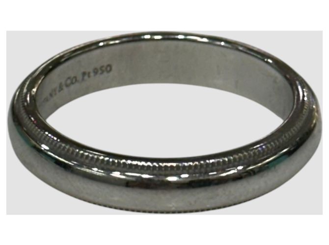 Tiffany & Co Together Millgrain Platinum Band Ring Brown - view 4