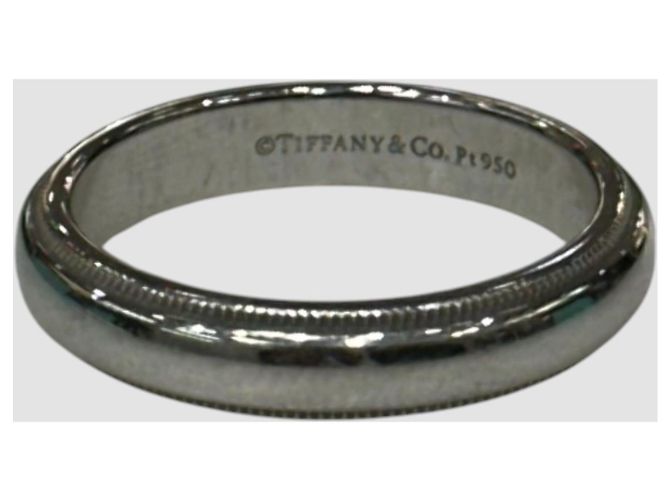 Tiffany & Co Together Millgrain Platinum Band Ring Brown - view 6