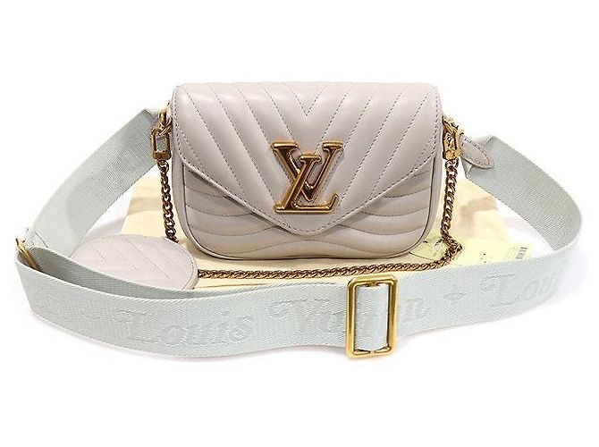 Louis Vuitton Pochette Multi New Wave in pelle di vitello grigia Marrone - vista 2