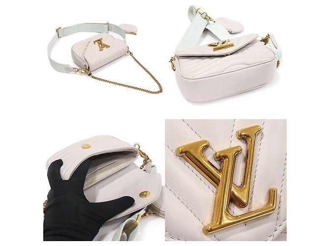 Louis Vuitton Pochette Multi New Wave in pelle di vitello grigia Marrone - vista 4