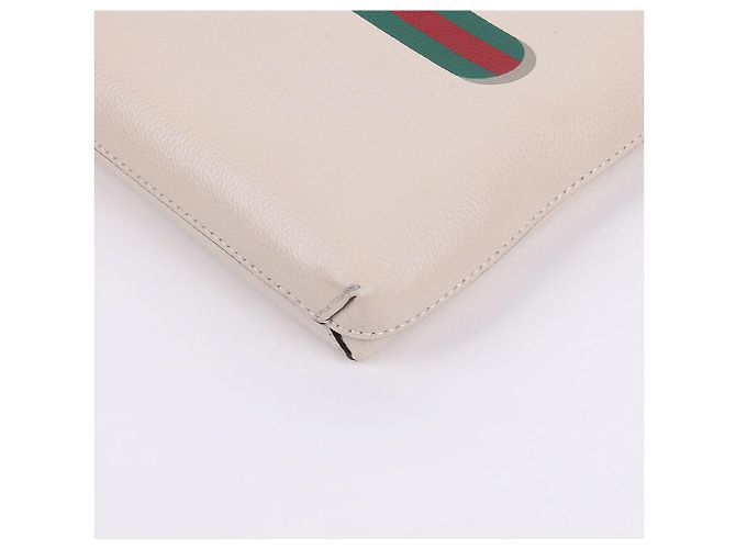 Gucci Clutch con tracolla con logo a tre strisce bianco - vista 10