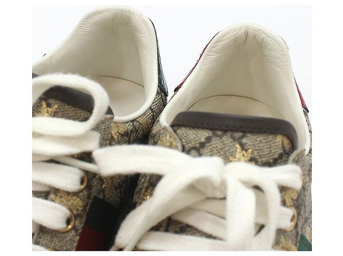 Gucci Sneakers GG Supreme Bee Ace Marrone - vista 11
