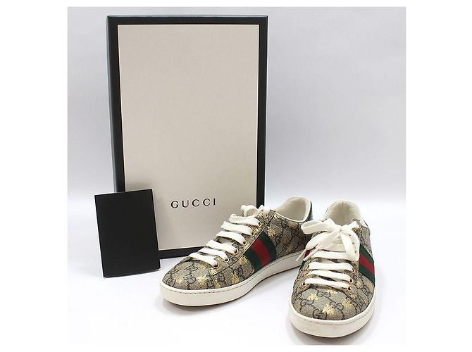 Gucci Sneakers GG Supreme Bee Ace Marrone - vista 2