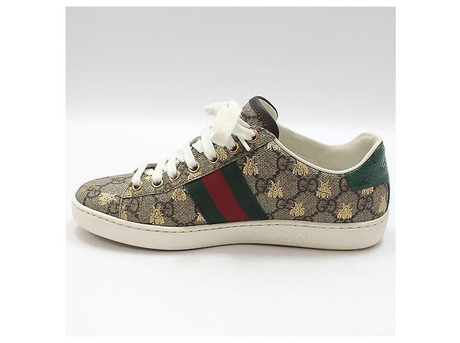 Gucci Sneakers GG Supreme Bee Ace Marrone - vista 3