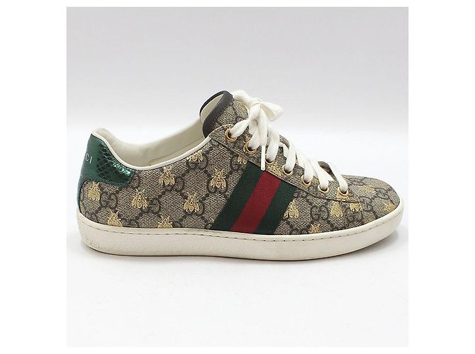 Gucci Sneakers GG Supreme Bee Ace Marrone - vista 4