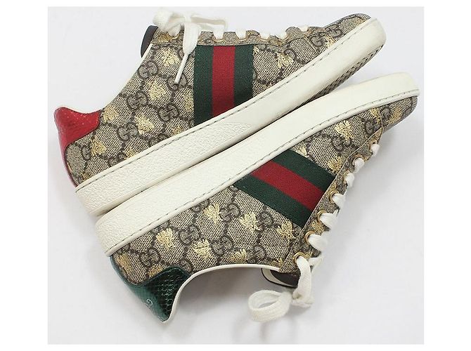 Gucci Sneakers GG Supreme Bee Ace Marrone - vista 8