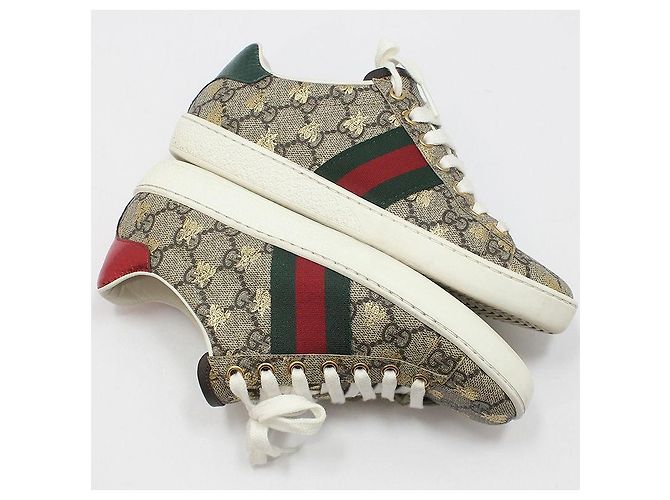 Gucci Sneakers GG Supreme Bee Ace Marrone - vista 9