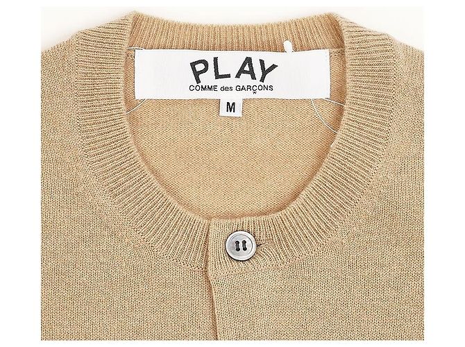 Comme Des Garcons CAMEL Unisex Cardigan Weiß mit Herz-Patch Orange - Ansicht 3