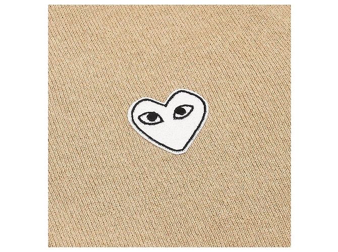 Comme Des Garcons CAMEL Unisex Cardigan Weiß mit Herz-Patch Orange - Ansicht 4