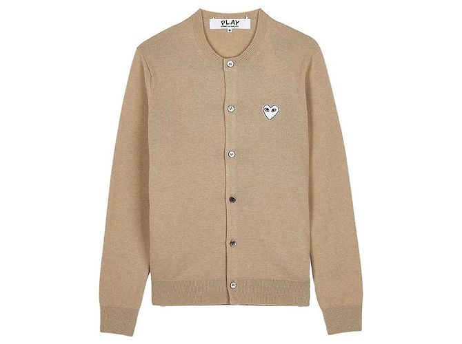 Comme Des Garcons CAMEL Unisex Cardigan Weiß mit Herz-Patch Orange - Ansicht 9