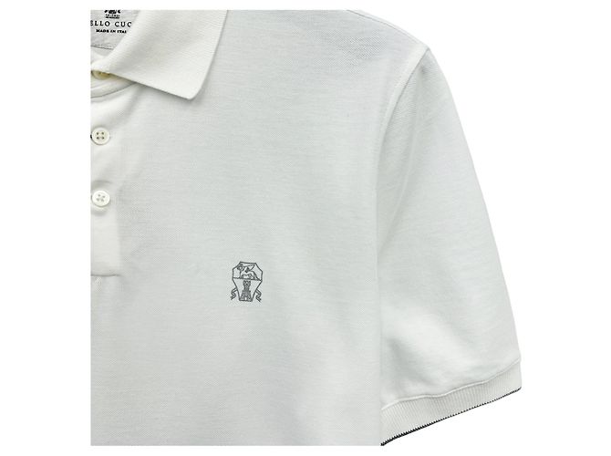 Brunello Cucinelli Polo-Shirt mit besticktem Logo Weiß - Ansicht 3
