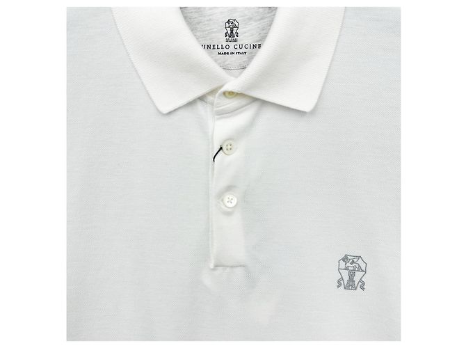 Brunello Cucinelli Polo-Shirt mit besticktem Logo Weiß - Ansicht 4