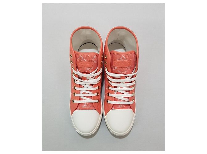 Louis Vuitton High Top in tela da donna Rosa - vista 3