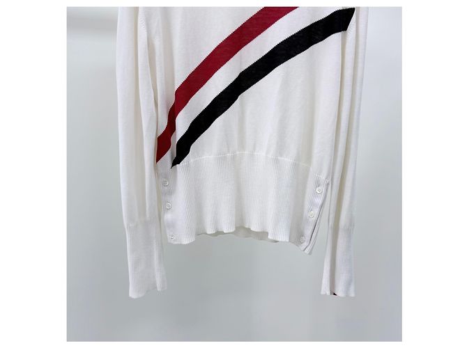 Thom Browne Striped Three-Stripe Knit White - view 3