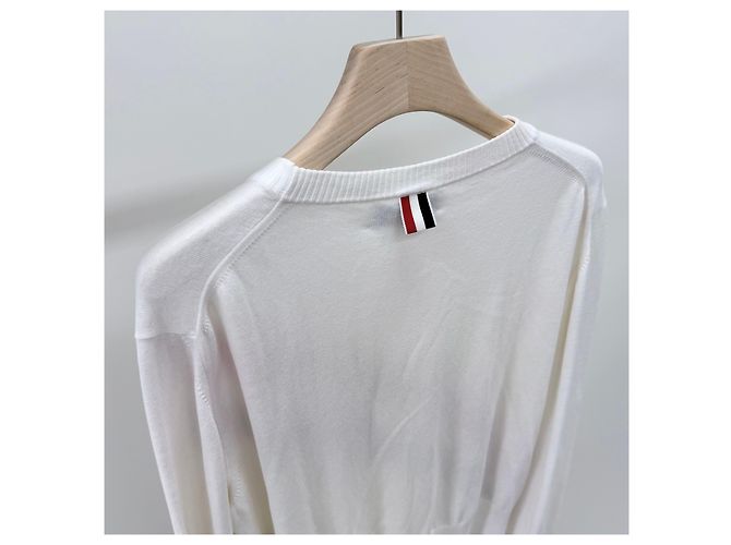 Thom Browne Striped Three-Stripe Knit White - view 5